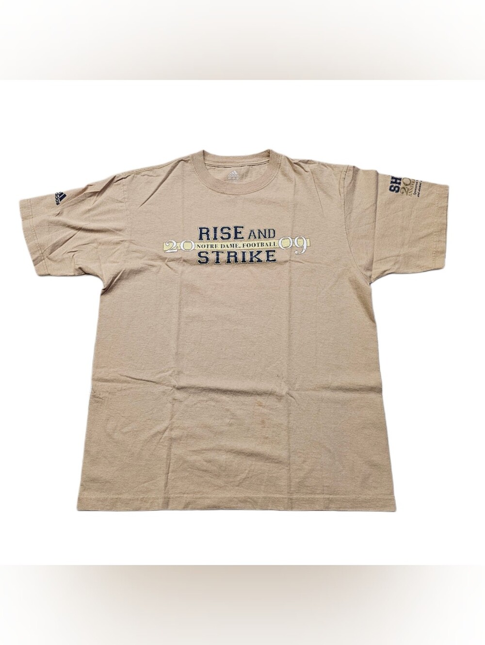Notre Dame Fighting Irish Football 2009 T-Shirt Men Medium Gold Tradition Tee ND